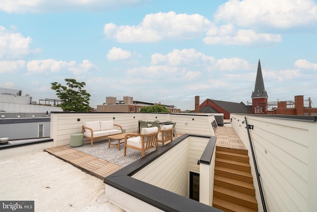 view of patio with an outdoor hangout area