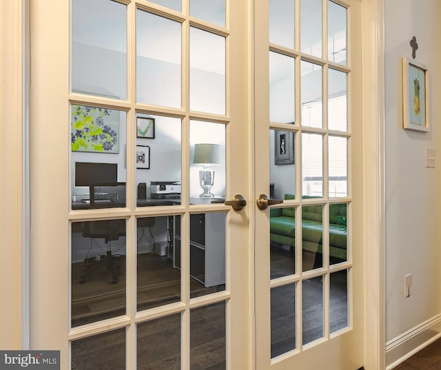 interior details with french doors