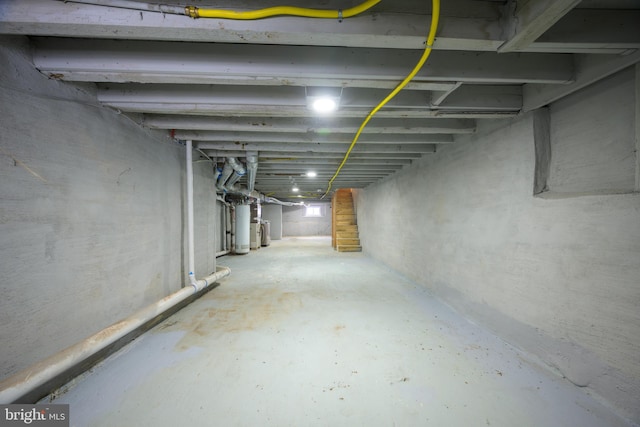 basement with gas water heater