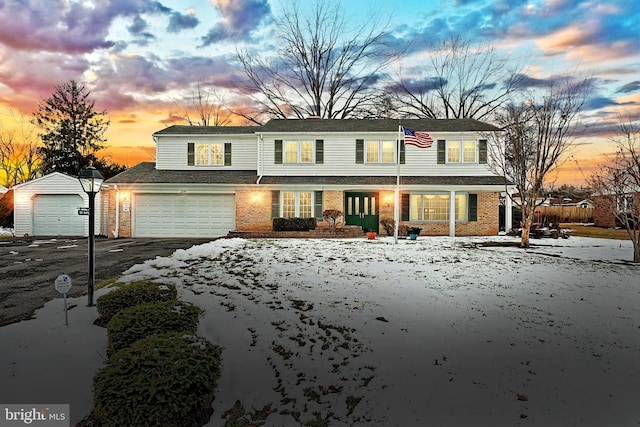 view of property featuring a garage