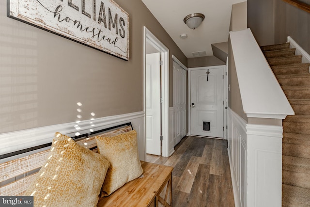 interior space featuring hardwood / wood-style flooring