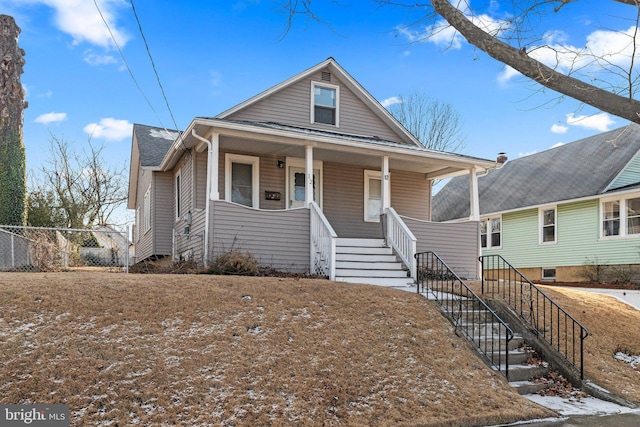 bungalow-style home with covered porch