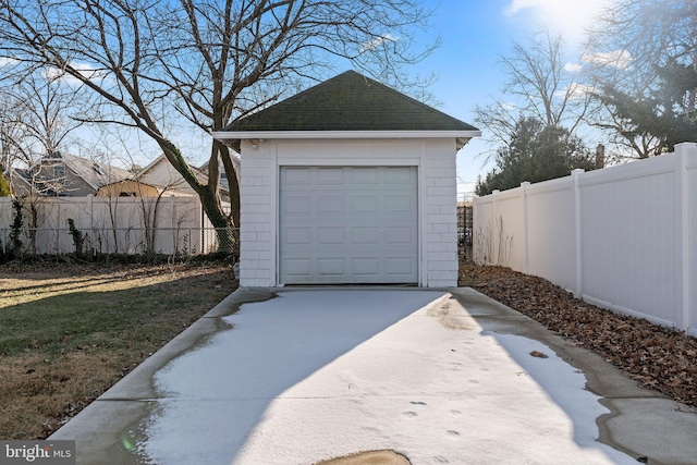 view of garage