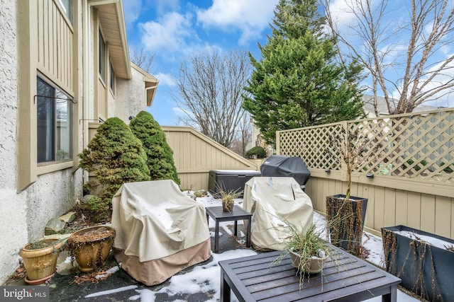 wooden terrace with grilling area