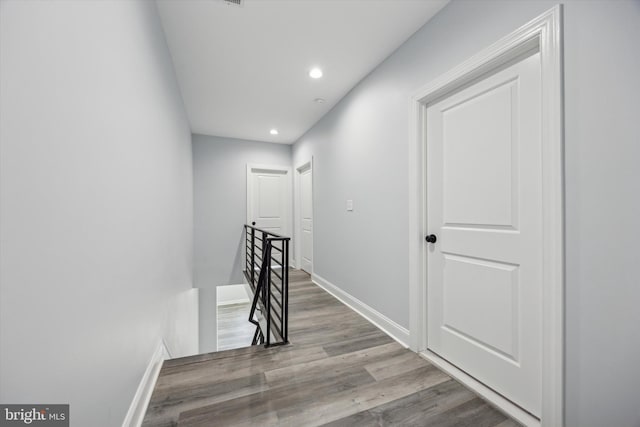 hall featuring light hardwood / wood-style flooring