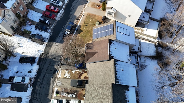 view of snowy aerial view