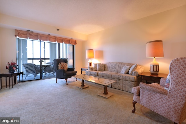 view of carpeted living room