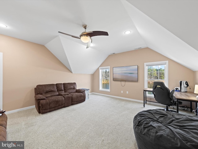 bedroom with multiple windows, carpet, and baseboards