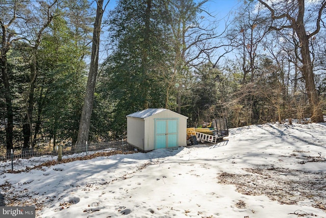 view of snow covered structure