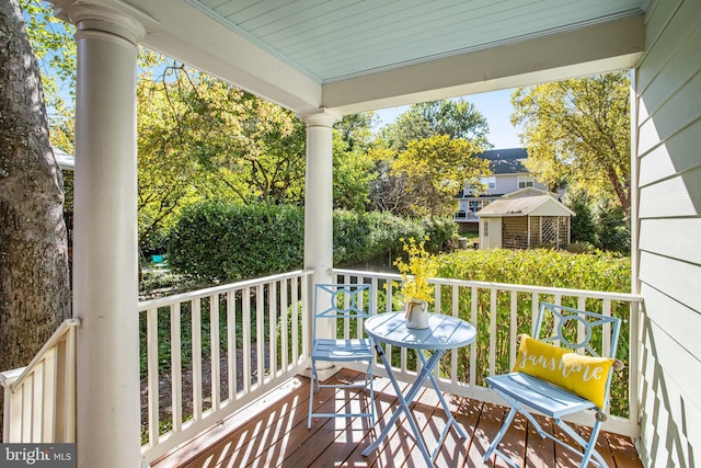 balcony with covered porch