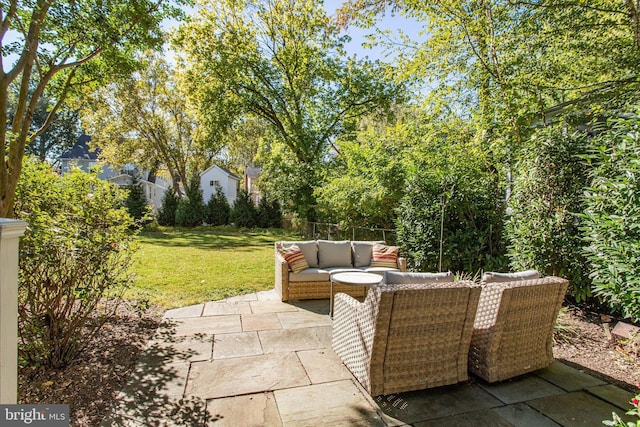 view of patio with an outdoor living space