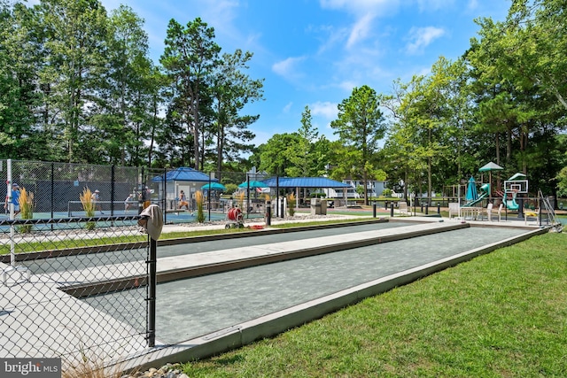 exterior space featuring a playground