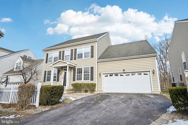 view of front of house with a garage