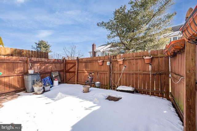 view of snowy yard