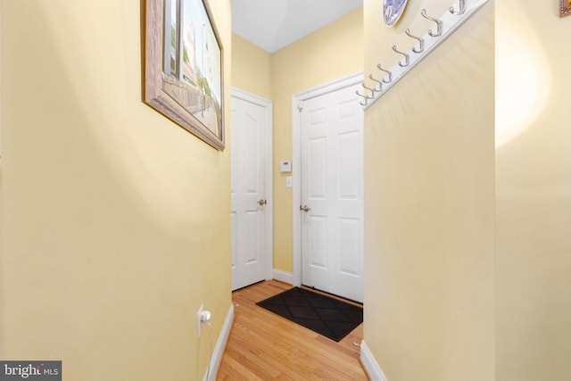 doorway to outside featuring light hardwood / wood-style floors