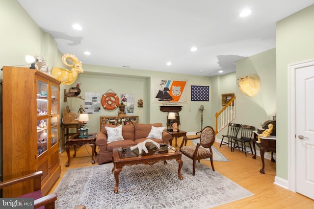 living room featuring light hardwood / wood-style floors