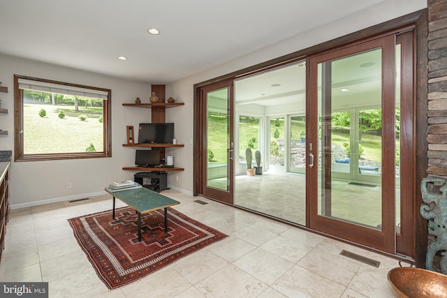 doorway to outside featuring french doors