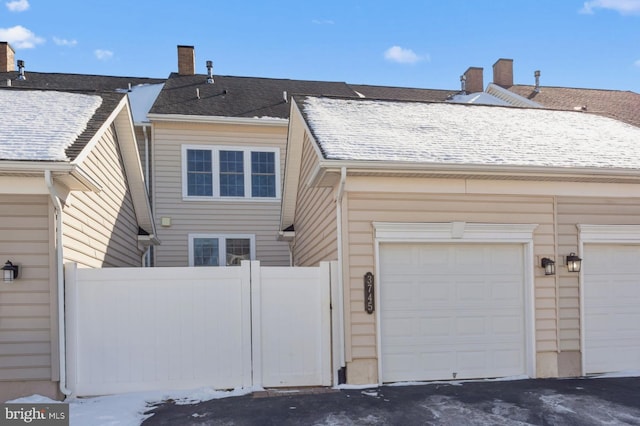 exterior space featuring a garage