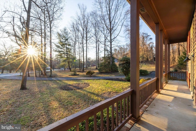 view of yard featuring a porch