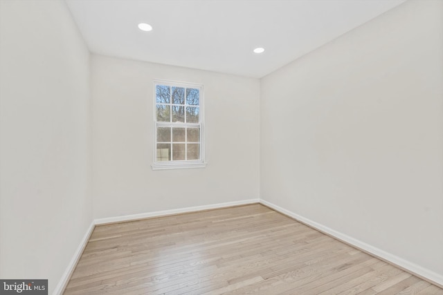 empty room featuring light wood-type flooring