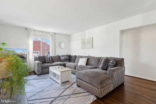 living room featuring hardwood / wood-style flooring