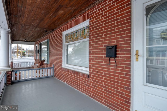 exterior space with covered porch