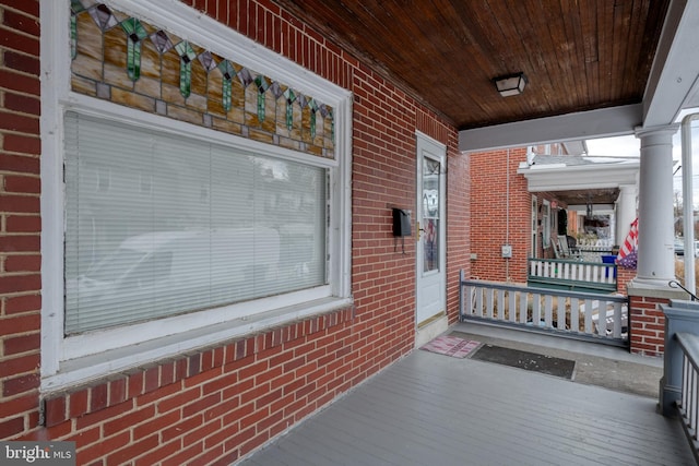 exterior space featuring covered porch