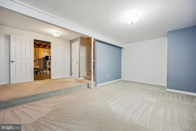 basement featuring carpet floors