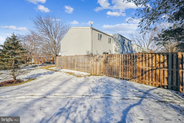 view of snowy exterior