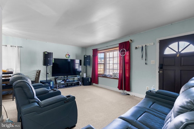 living room with carpet