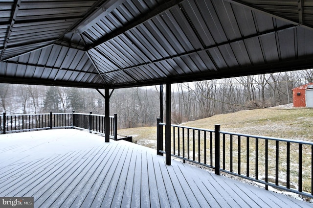 deck with a gazebo