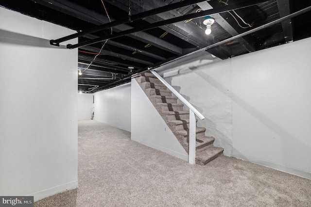 basement with carpet