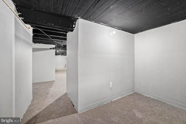 basement featuring carpet floors