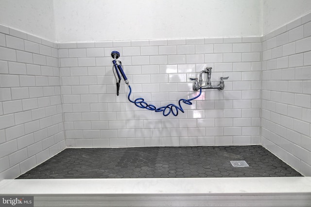 interior space with walk in shower