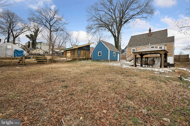 view of yard with a gazebo