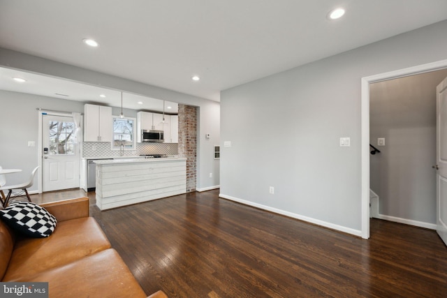 living room featuring hardwood / wood-style floors