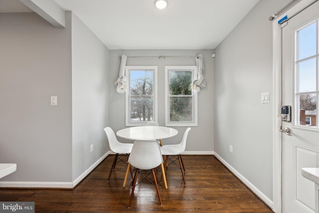 dining room featuring dark hardwood / wood-style flooring