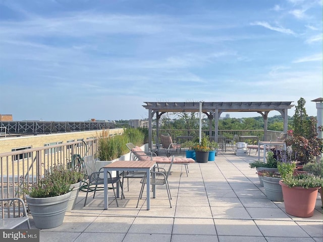 view of patio / terrace featuring a pergola