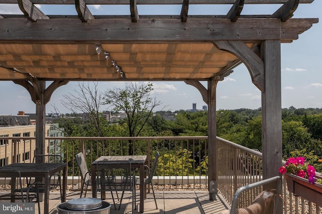 exterior space with a pergola