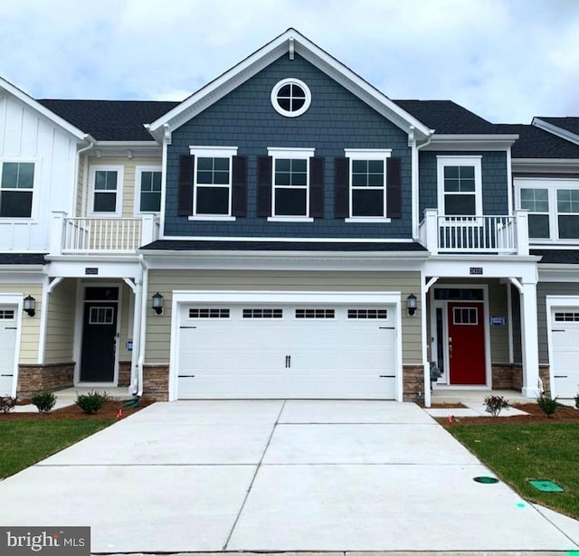 view of front of house with a garage