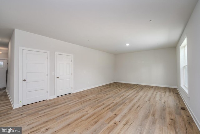 empty room featuring light hardwood / wood-style flooring