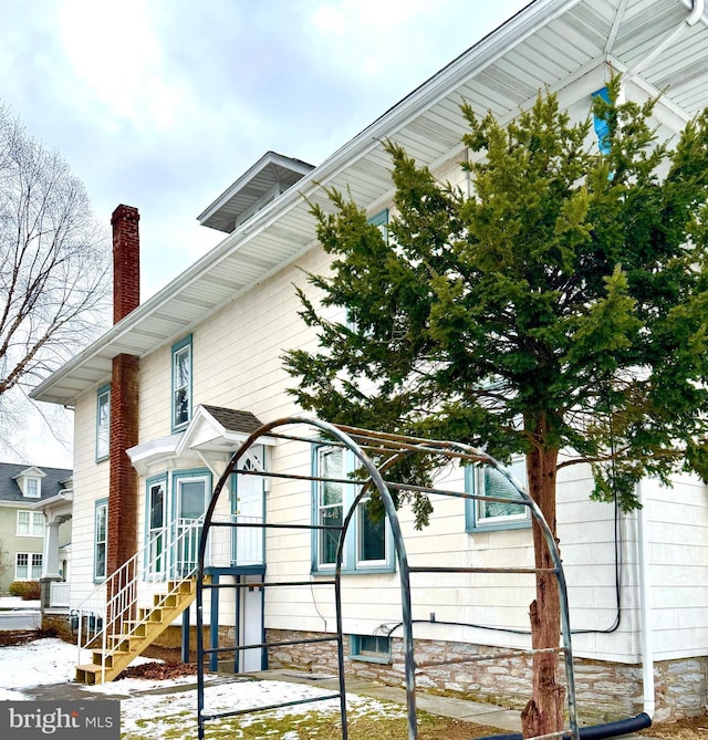 view of snowy exterior