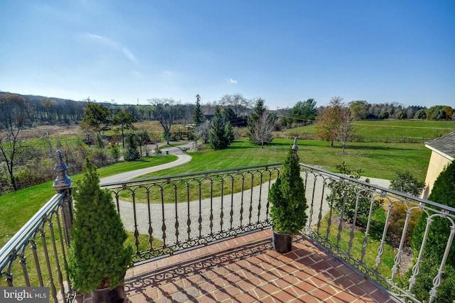 balcony with a rural view