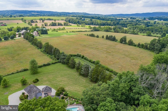 drone / aerial view with a rural view