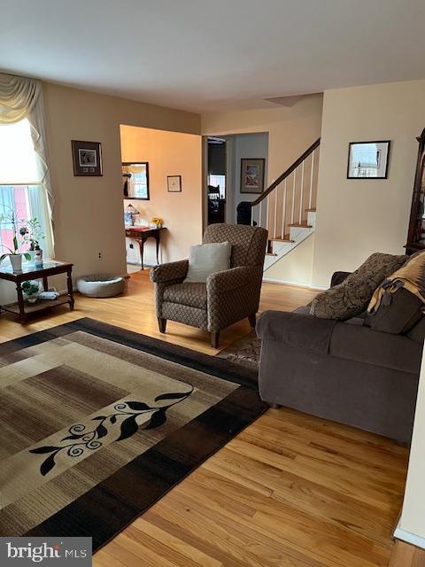 living room featuring wood-type flooring