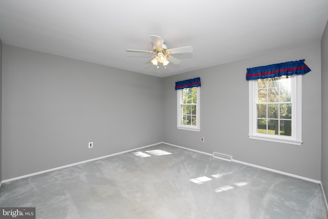 16 Doncaster Rd, Cherry Hill, NJ 08003 - spare room with a ceiling fan, visible vents, carpet floors, and baseboards