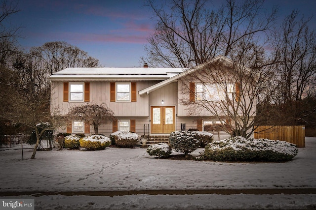 bi-level home with french doors