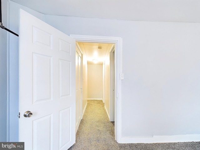 hallway with carpet