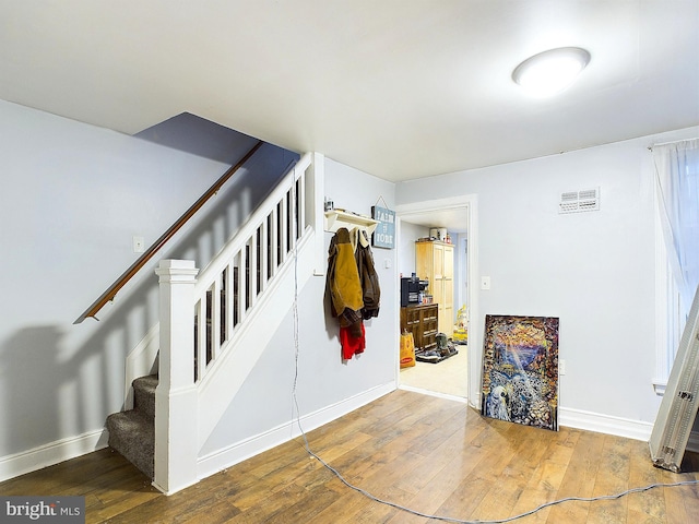 foyer with hardwood / wood-style flooring