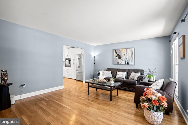 living room with light wood-type flooring